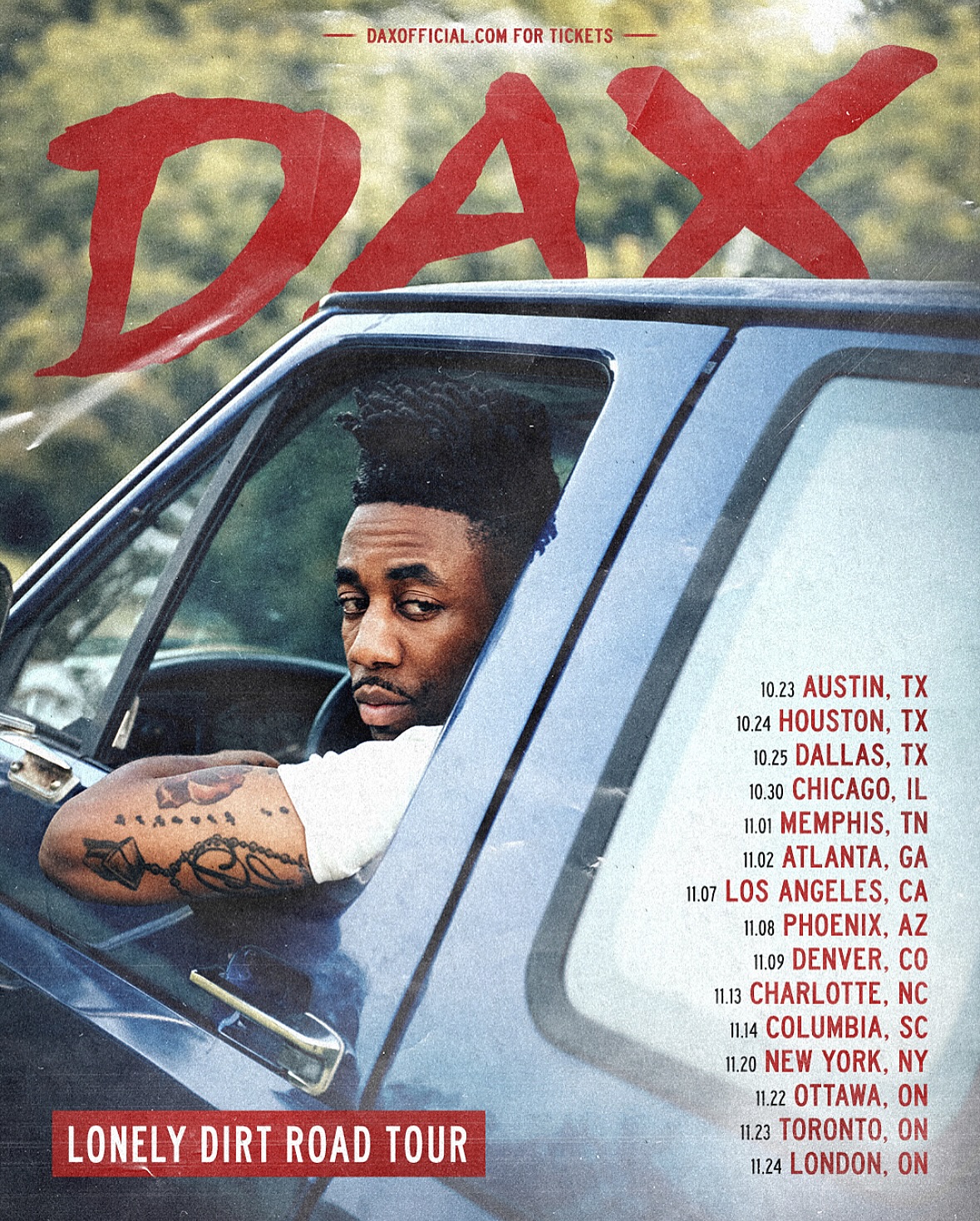 Dax Lonely Dirt Road Tour Poster 2025